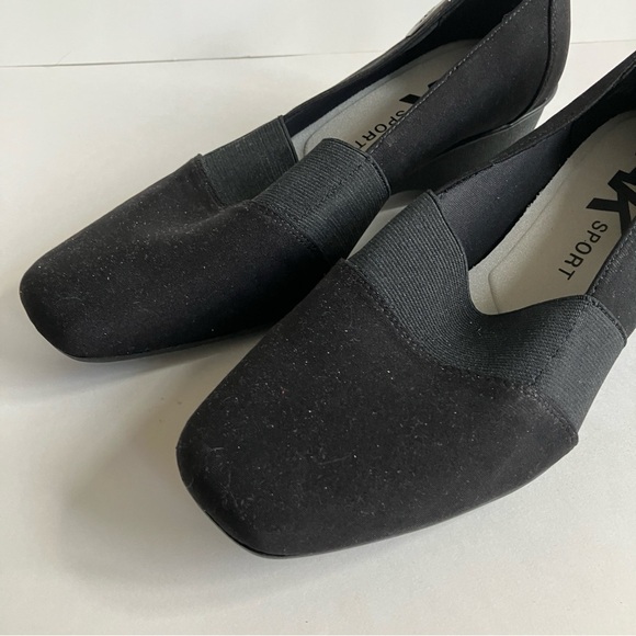 Anne Klein Sport | Wakefield Flex Black Square Toe Flats 10 - Picture 2 of 8